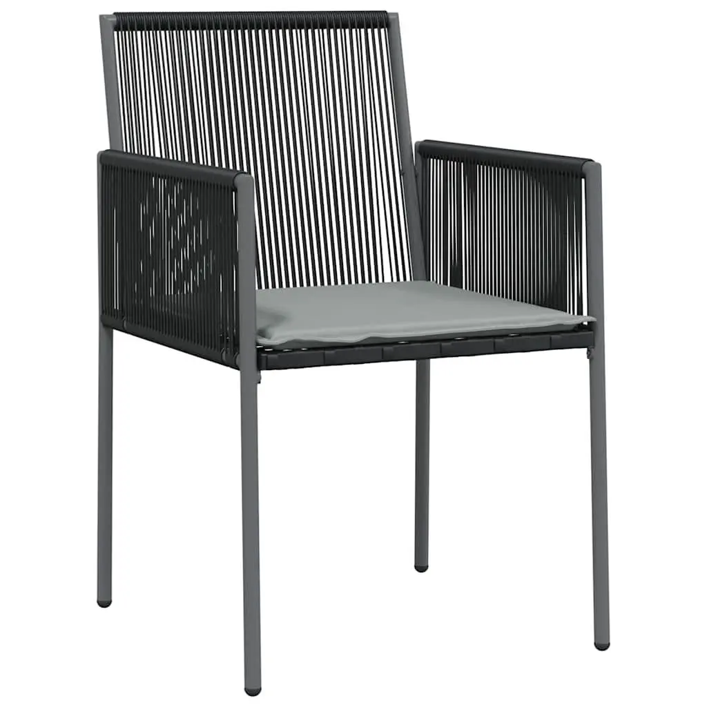 3-Piece Black Garden Dining Set