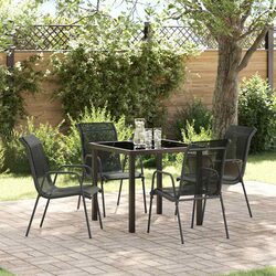 Specifications of the 5-Piece Black Steel Dining Set