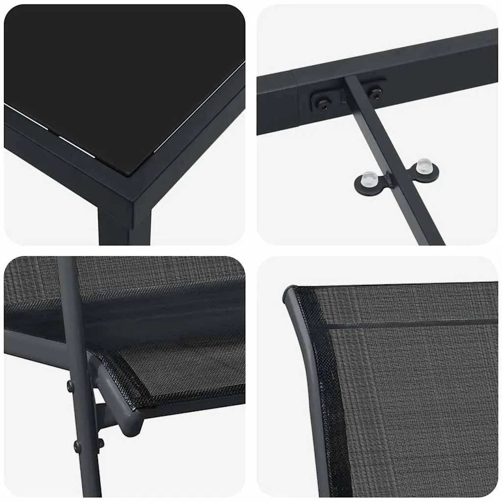 5-Piece Black Steel Dining Set
