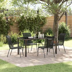 Specifications of 5 Piece Black Steel Outdoor Dining Set