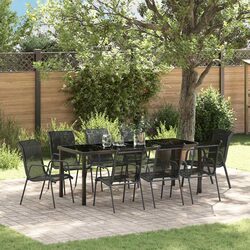 9-Piece Outdoor Dining Set: Dimensions and Materials