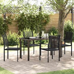 5-Piece Outdoor Dining Set – Black Steel Specs