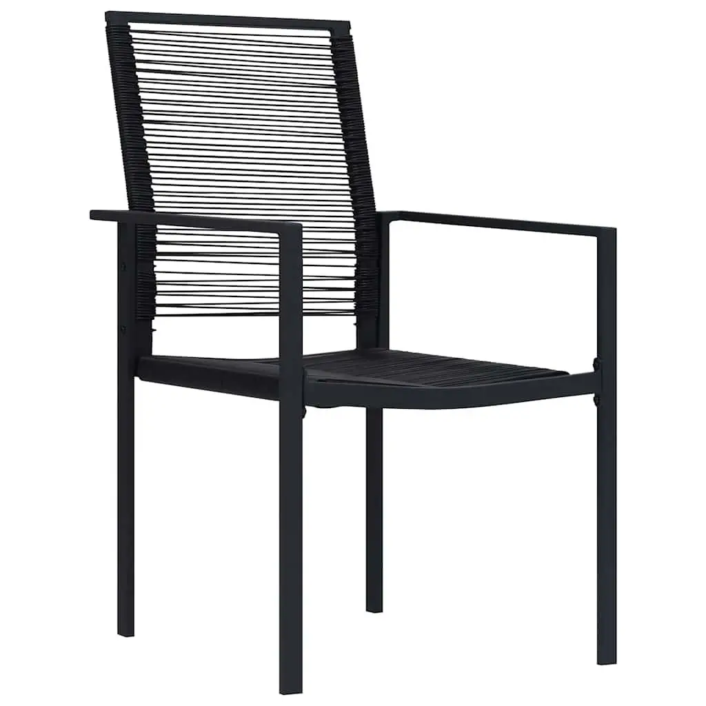 Garden Dining Set Outdoor Use 5 Piece Black Steel Patio Table Chairs