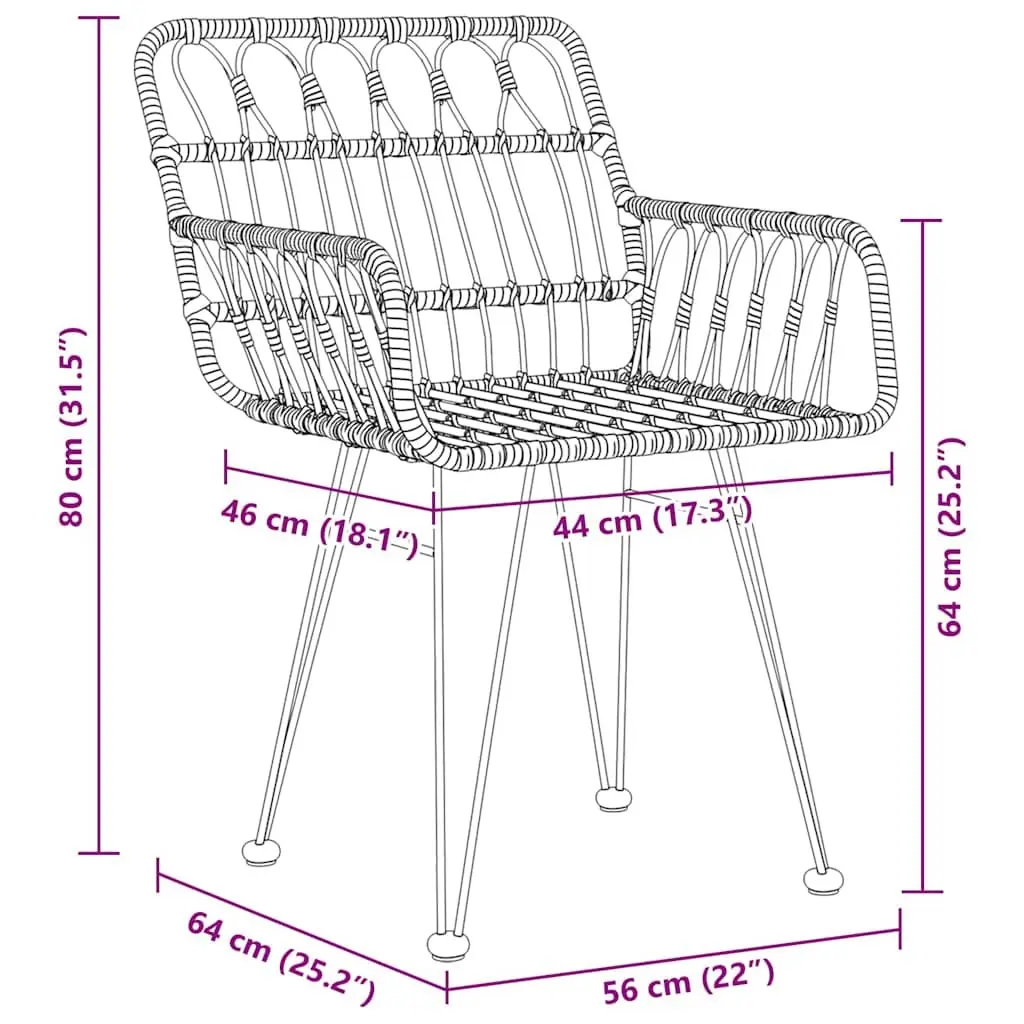 Rectangular 3-Piece Garden Dining Set