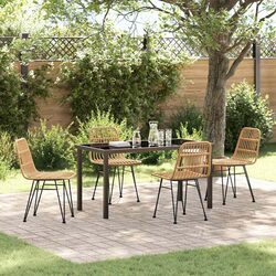 Specifications of 5-Piece Brown Steel Dining Set for Outdoors
