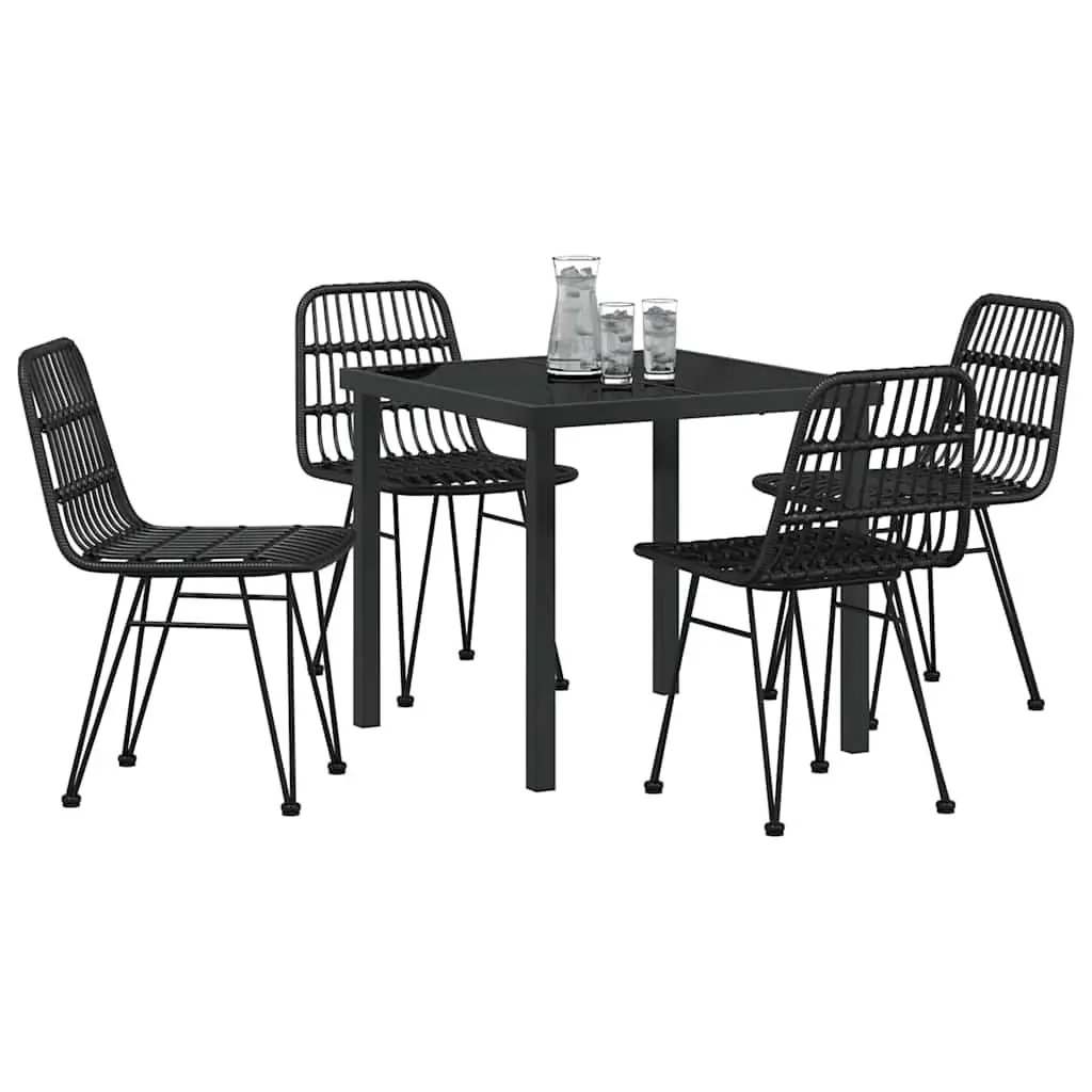 5 Piece Garden Dining Set with Rectangular Table and Chairs