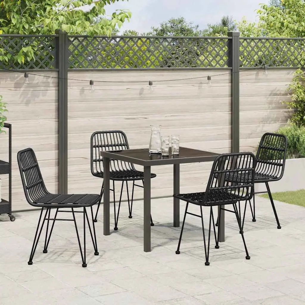 5 Piece Garden Dining Set with Rectangular Table and Chairs