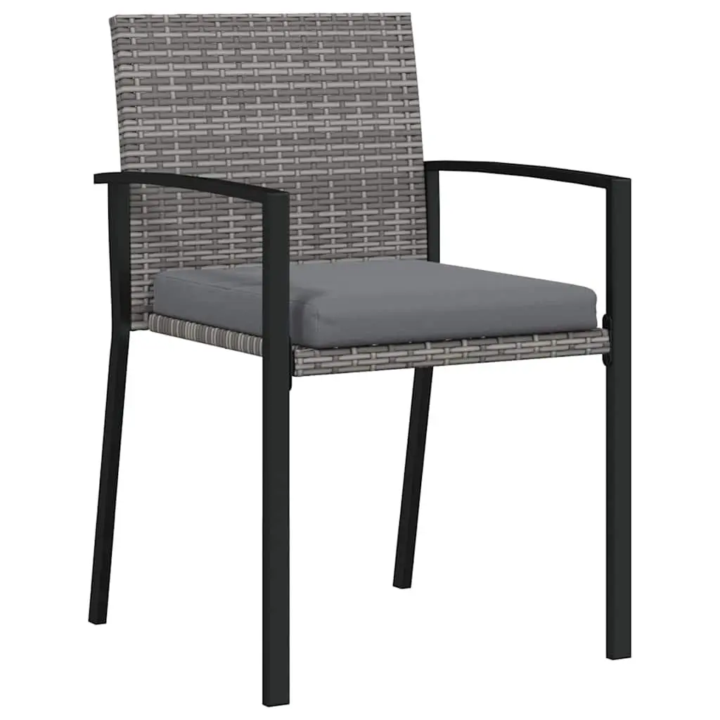 Garden Dining Set 5 Pieces Outdoor Furniture Steel Frame Rattan Chairs Table