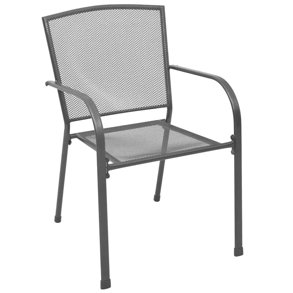 Garden Dining Set Outdoor Use 3 Pieces Anthracite Powder-Coated Steel