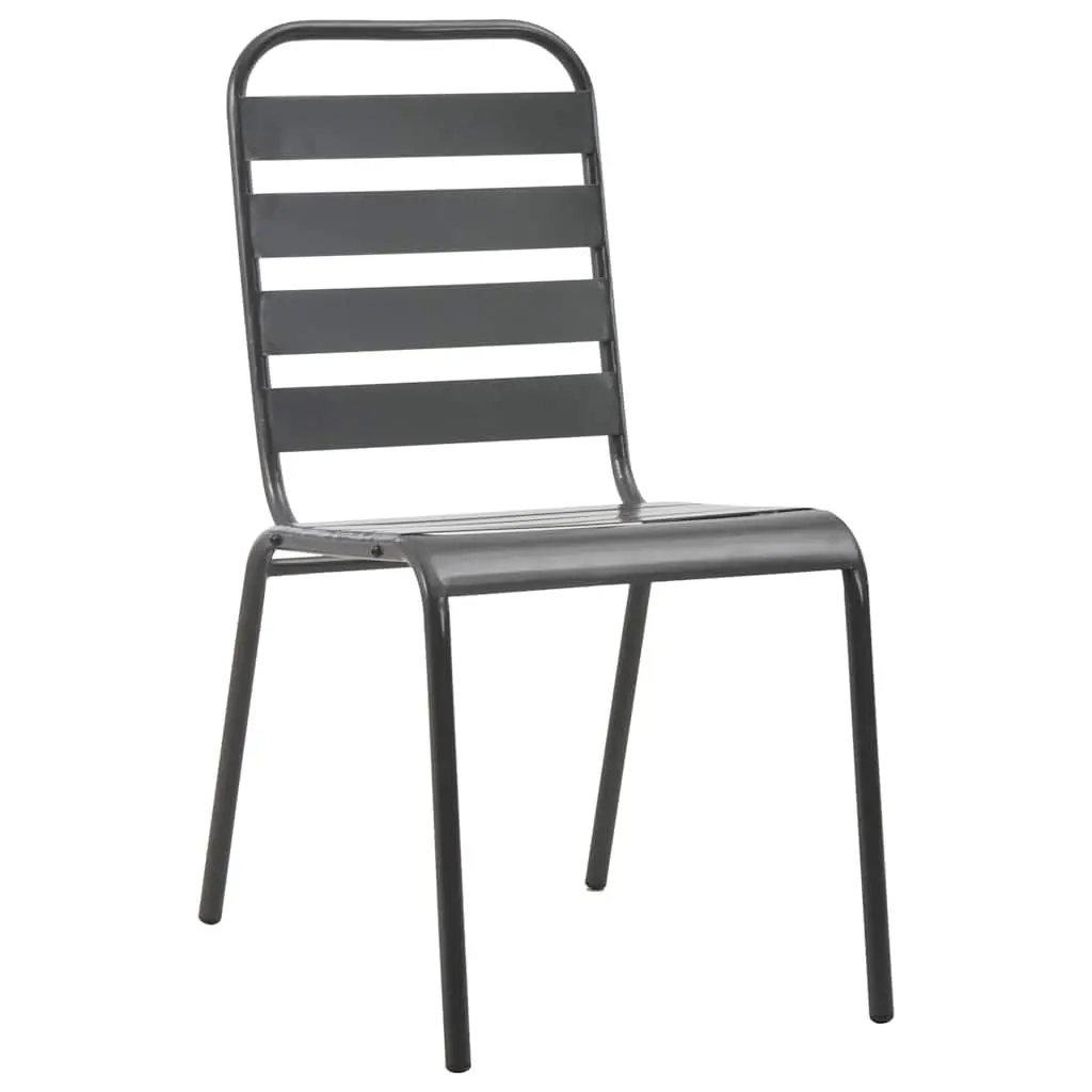 Garden Dining Set Outdoor Furniture 5 Piece Anthracite Steel Patio Table Chairs