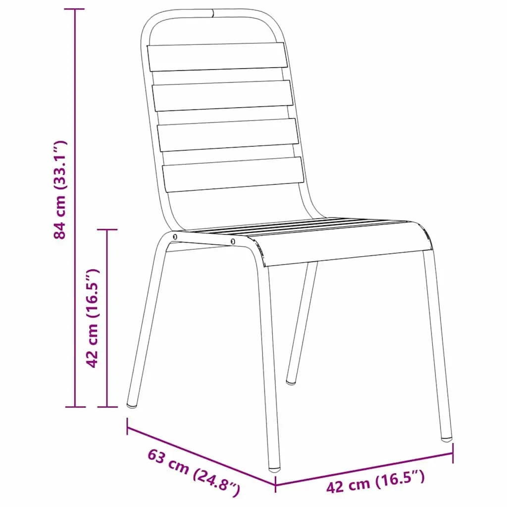 Garden Dining Set Outdoor Furniture 5 Piece Anthracite Steel Patio Table Chairs