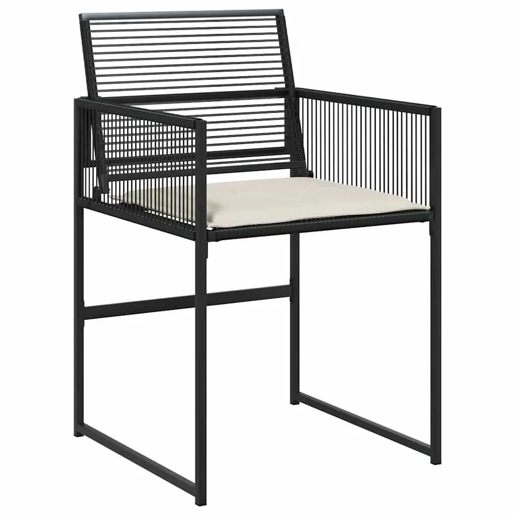 Garden Dining Set Outdoor Patio 5 Piece Black Poly Rattan Furniture