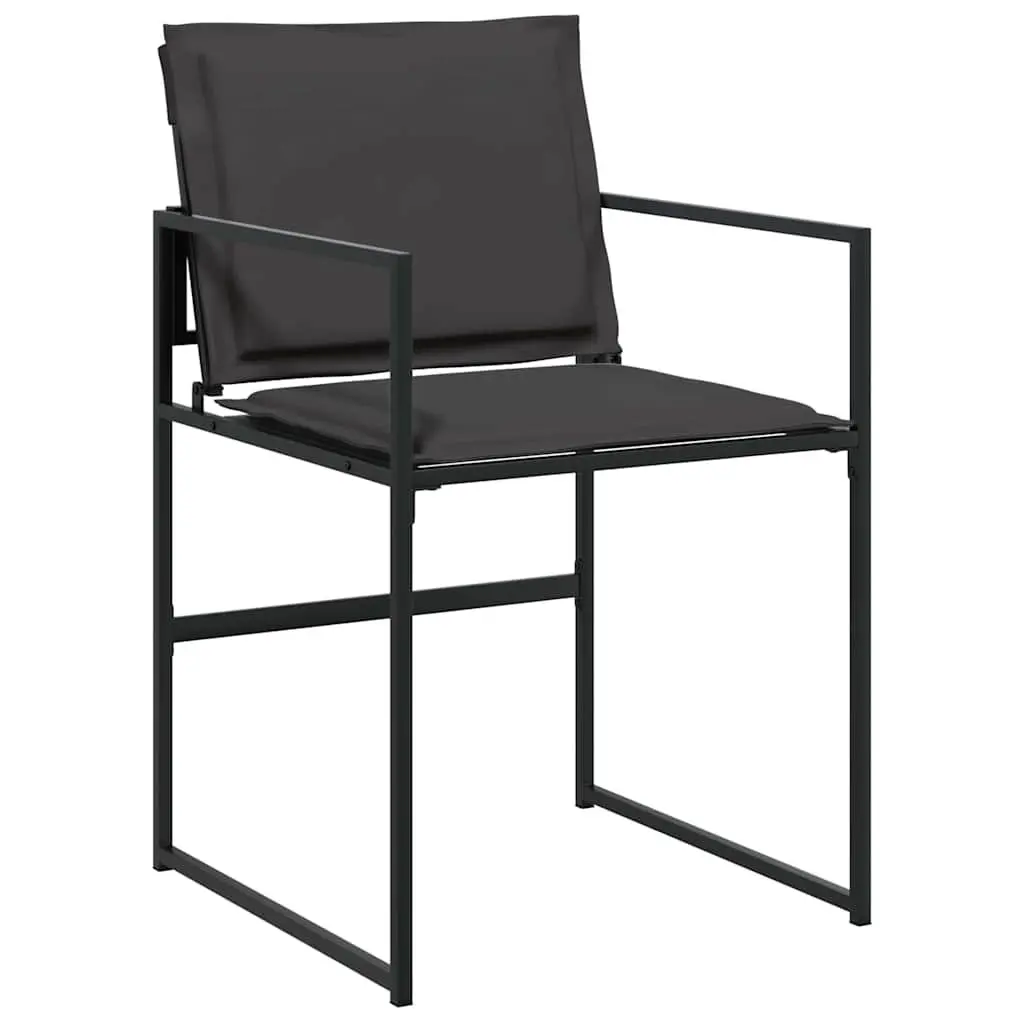 Garden Dining Set 5 Pieces Outdoor Seating Black Table Chairs Patio Furniture