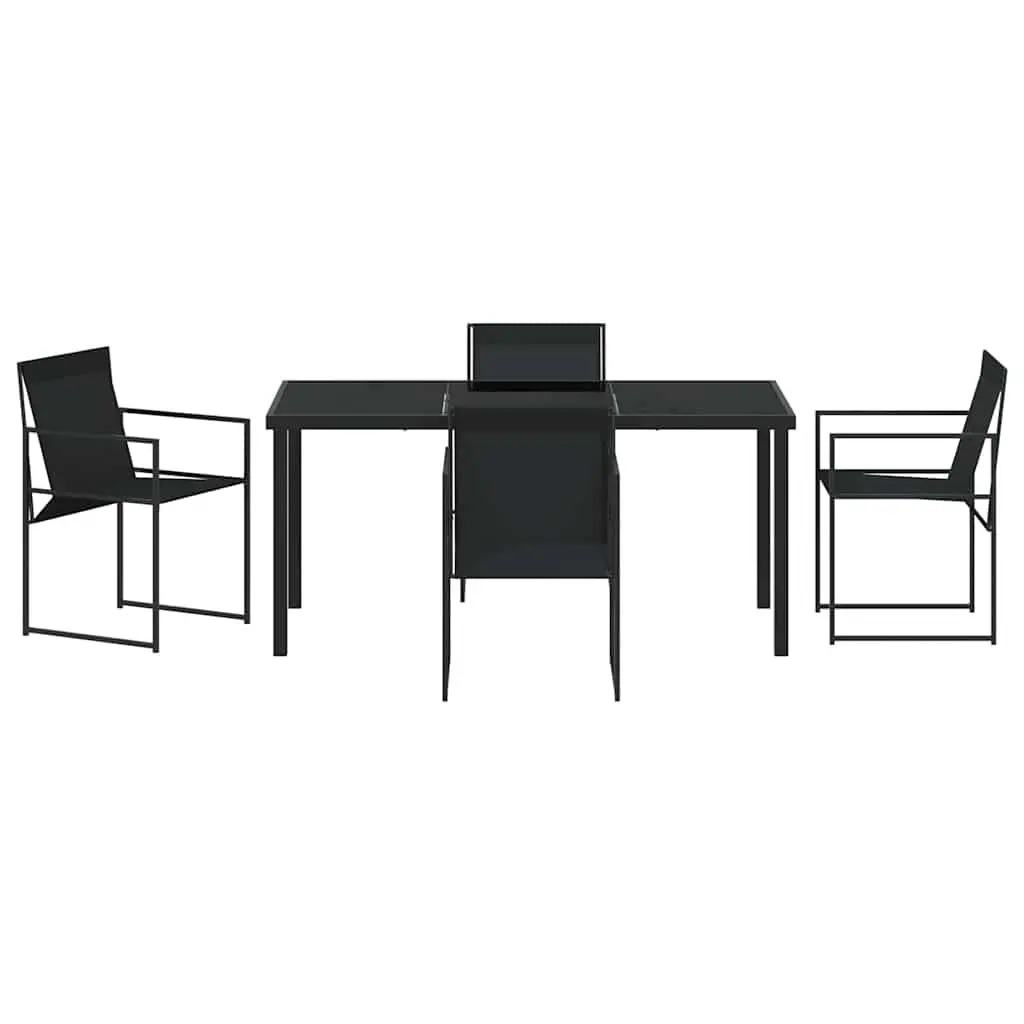 5-Piece Outdoor Dining Set with Steel and Textilene