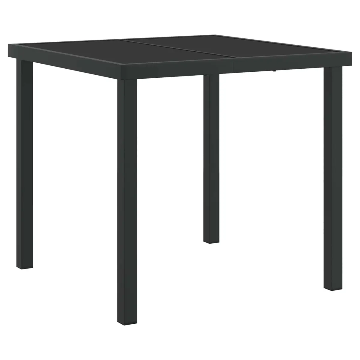 Garden Dining Set Outdoor Use 5 Piece Black Steel Table Chairs