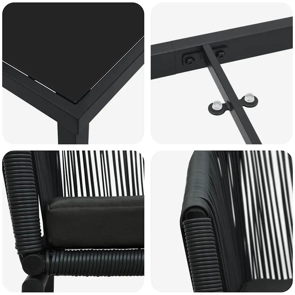 7-Piece Outdoor Dining Set in Black