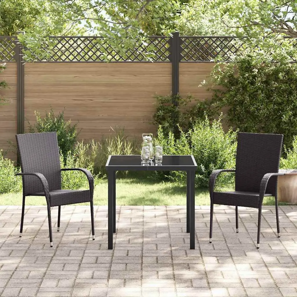 Garden Dining Set 3 Pieces Brown