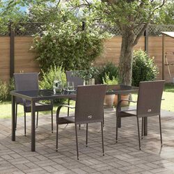 5-Piece Garden Dining Set: Rectangular Steel Design