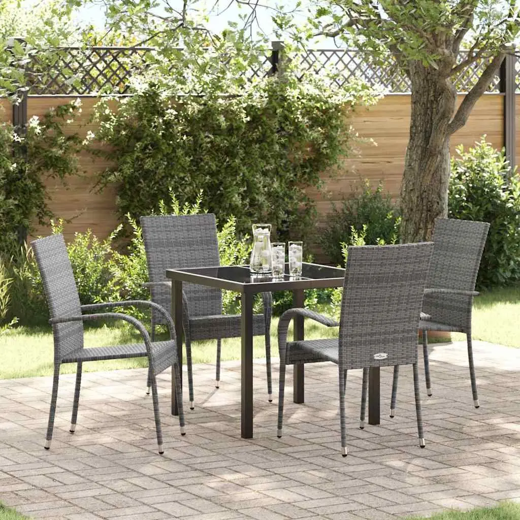 5-Piece Grey Outdoor Dining Set