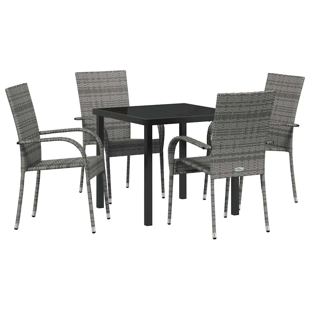 5-Piece Grey Outdoor Dining Set