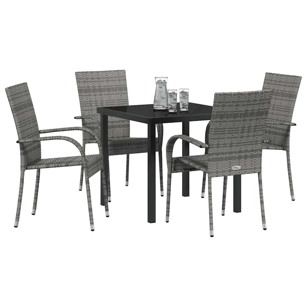 5-Piece Grey Outdoor Dining Set