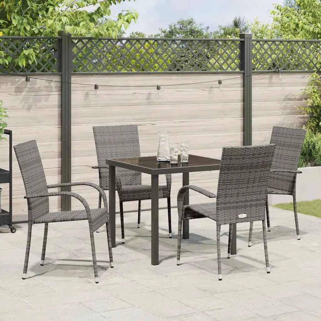 5-Piece Grey Outdoor Dining Set