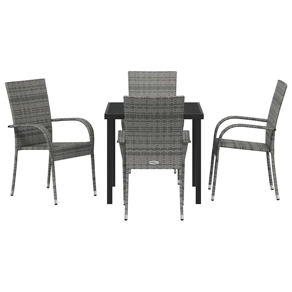 5-Piece Grey Outdoor Dining Set