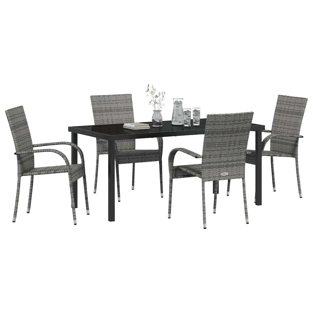 5-Piece Garden Dining Set in Grey