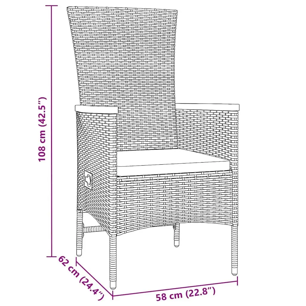 7 Piece Garden Dining Set with Glass Table