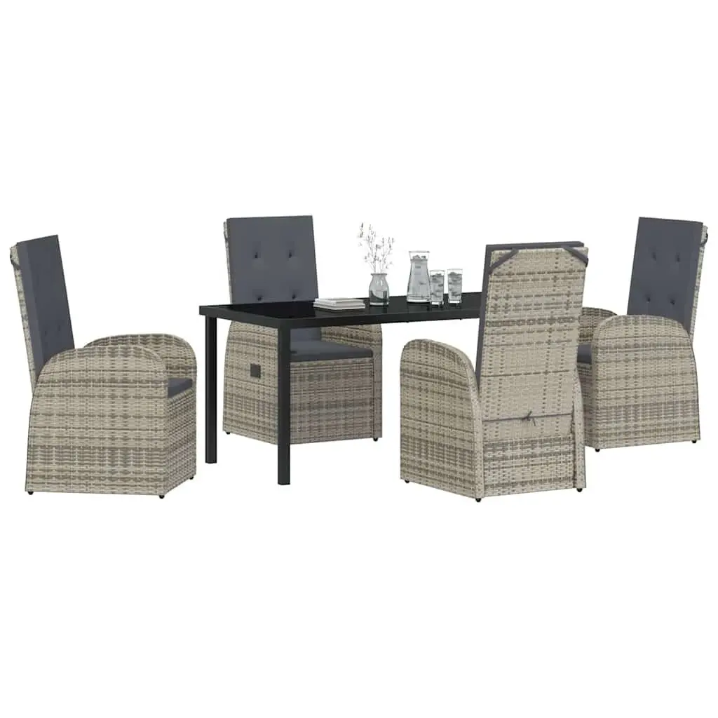Garden Dining Set Outdoor Furniture 5 Piece Grey