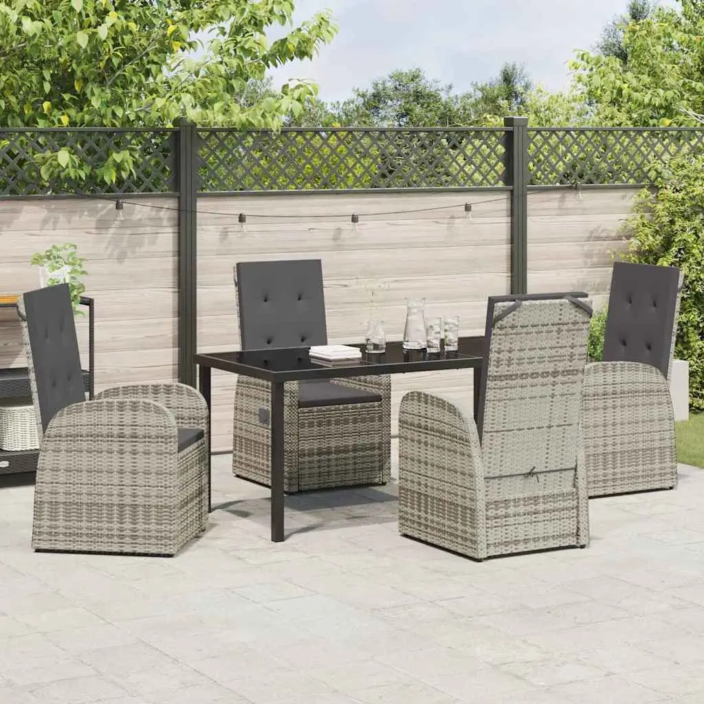 Garden Dining Set Outdoor Furniture 5 Piece Grey