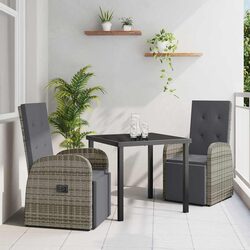 3-Piece Outdoor Garden Dining Set - Grey Details