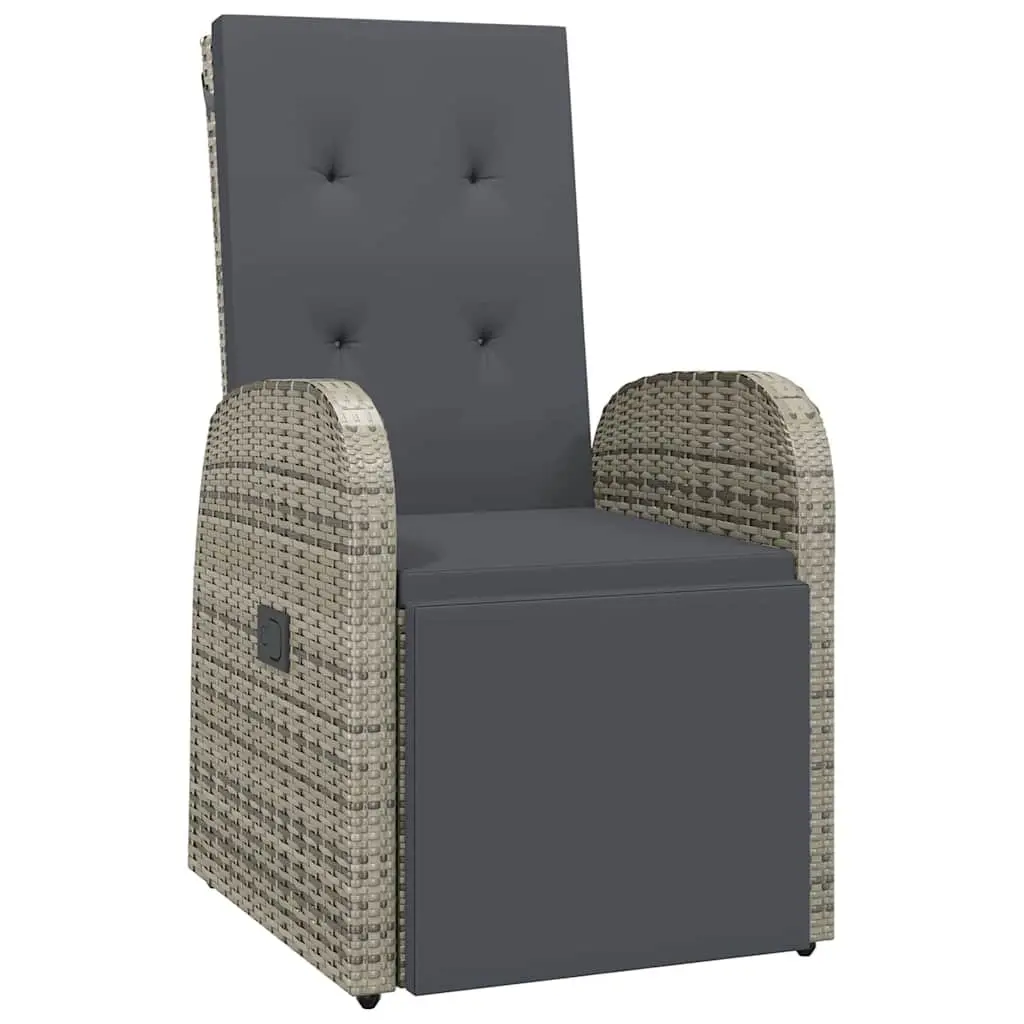 Garden Dining Set Grey 5 Piece Outdoor Furniture with Cushions