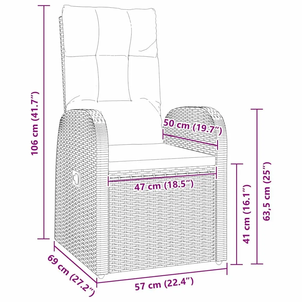 5-Piece Black Poly Rattan Outdoor Dining Set