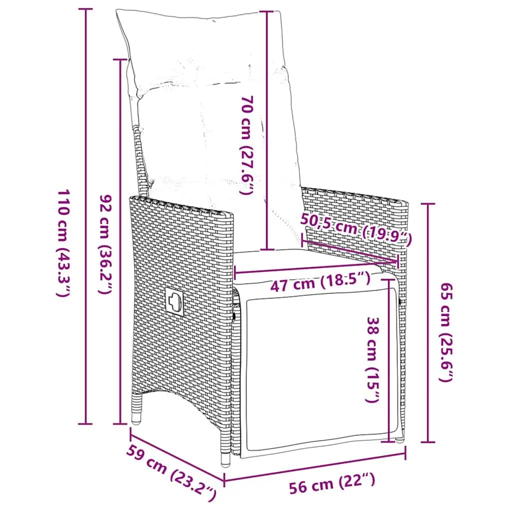 5-Piece Grey Poly Rattan Dining Set