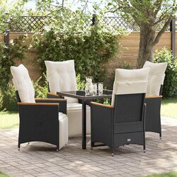 Specifications of 5-Piece Outdoor Dining Set Black Rattan