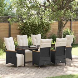 7-Piece Black Outdoor Dining Set: Table and Chairs