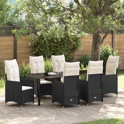 Specifications of 7 Piece Black Outdoor Dining Set