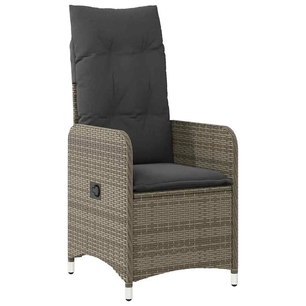 Outdoor Garden Dining Set 5 Piece Grey Poly Rattan Patio Furniture