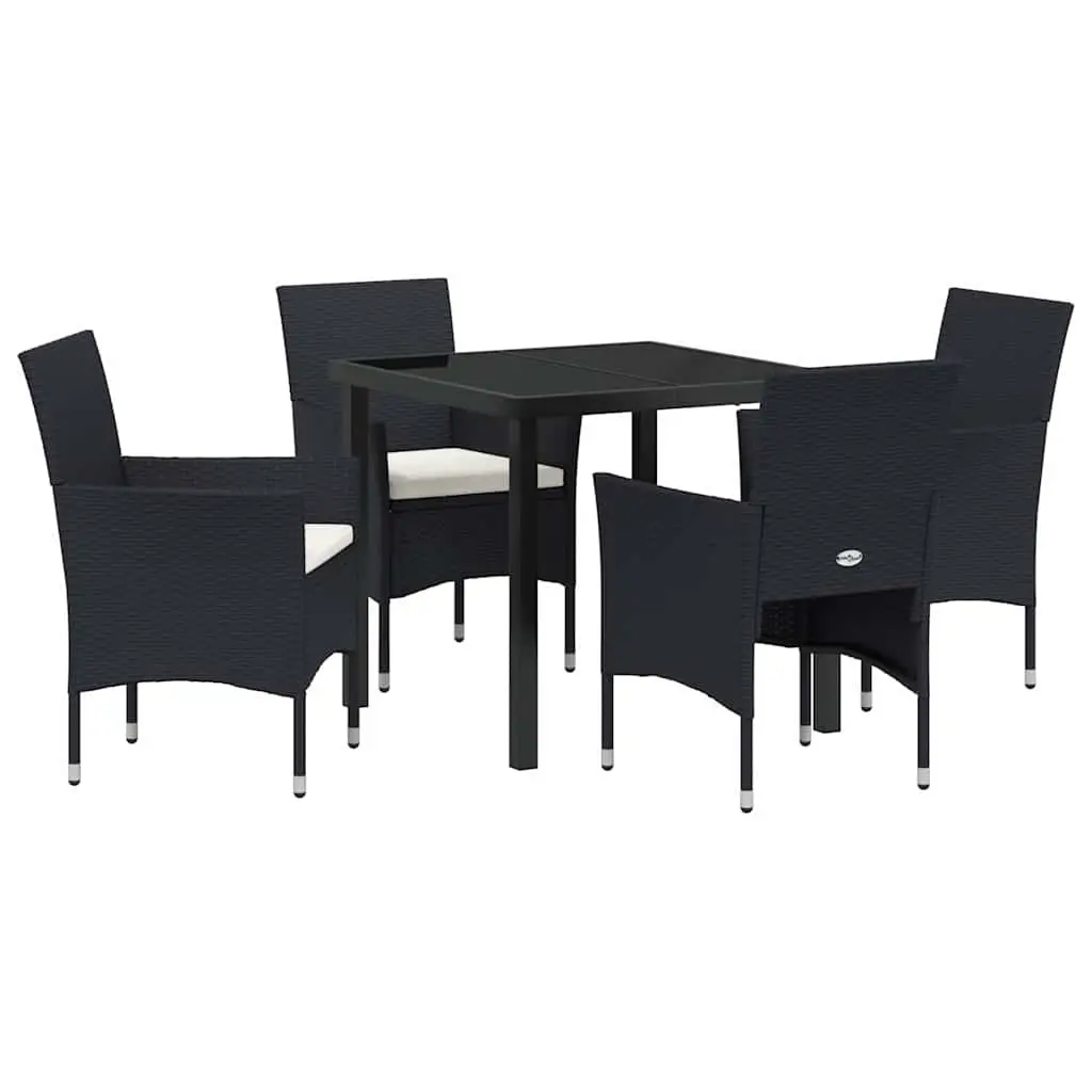 5-Piece Black Outdoor Dining Set