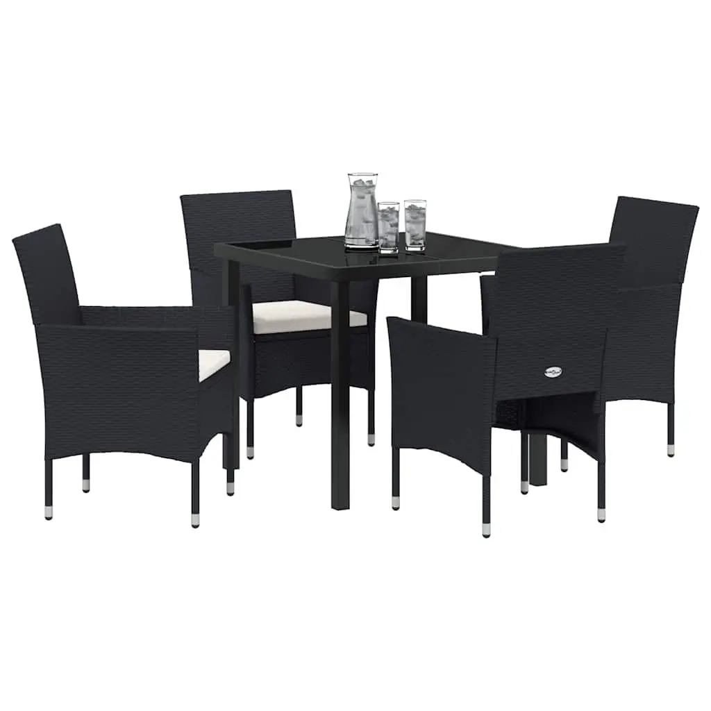 5-Piece Black Outdoor Dining Set