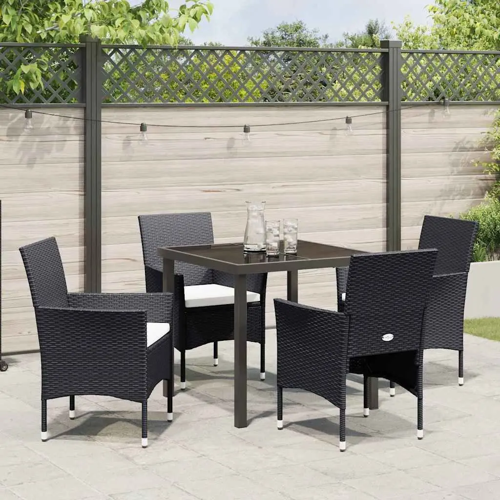 5-Piece Black Outdoor Dining Set