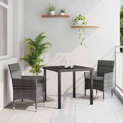 Specifications of Grey Poly Rattan 3-Piece Dining Set