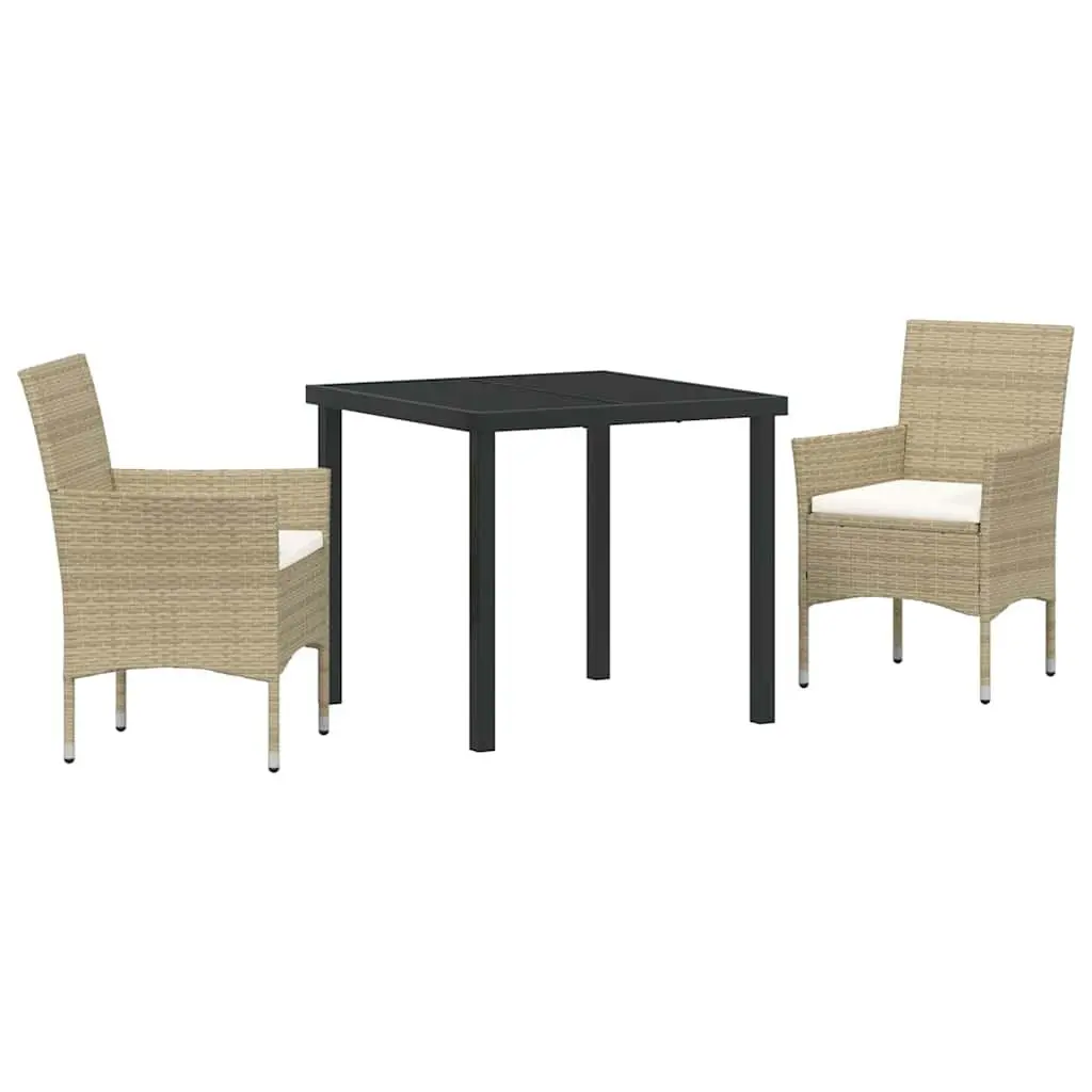 Outdoor Dining Set 3 Piece Patio Garden Furniture Beige