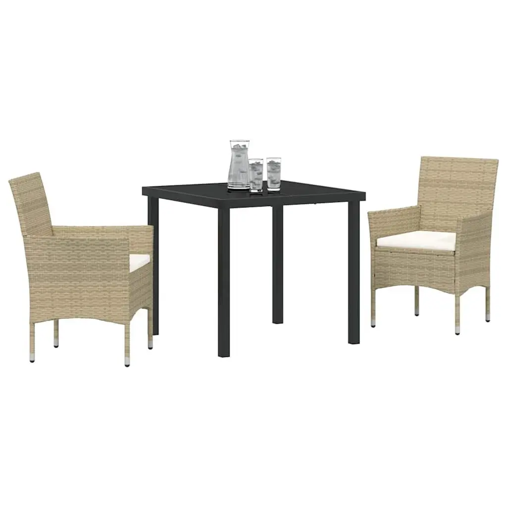 Outdoor Dining Set 3 Piece Patio Garden Furniture Beige