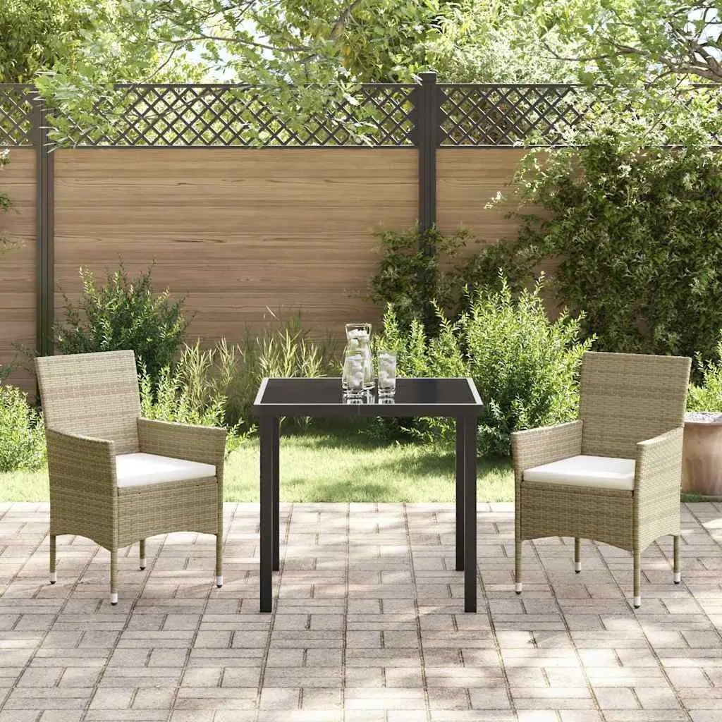 Outdoor Dining Set 3 Piece Patio Garden Furniture Beige