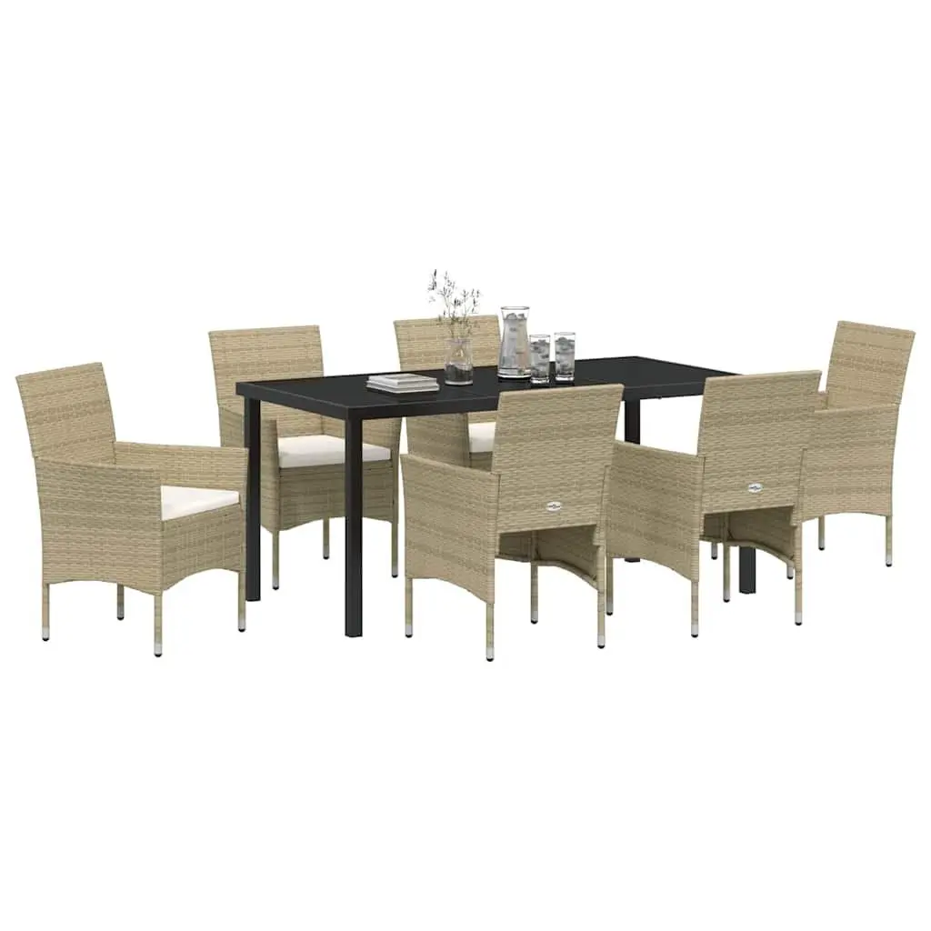 7-Piece Beige Outdoor Dining Set