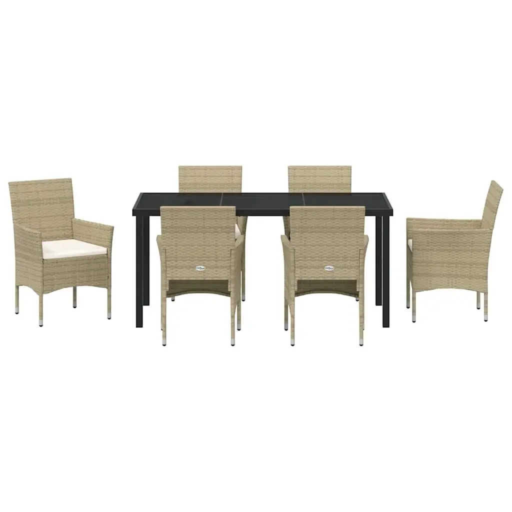 7-Piece Beige Outdoor Dining Set