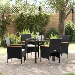 5-Piece Black Garden Dining Set - Specs and Details