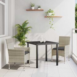 Specifications of 3-Piece Light Grey Garden Dining Set
